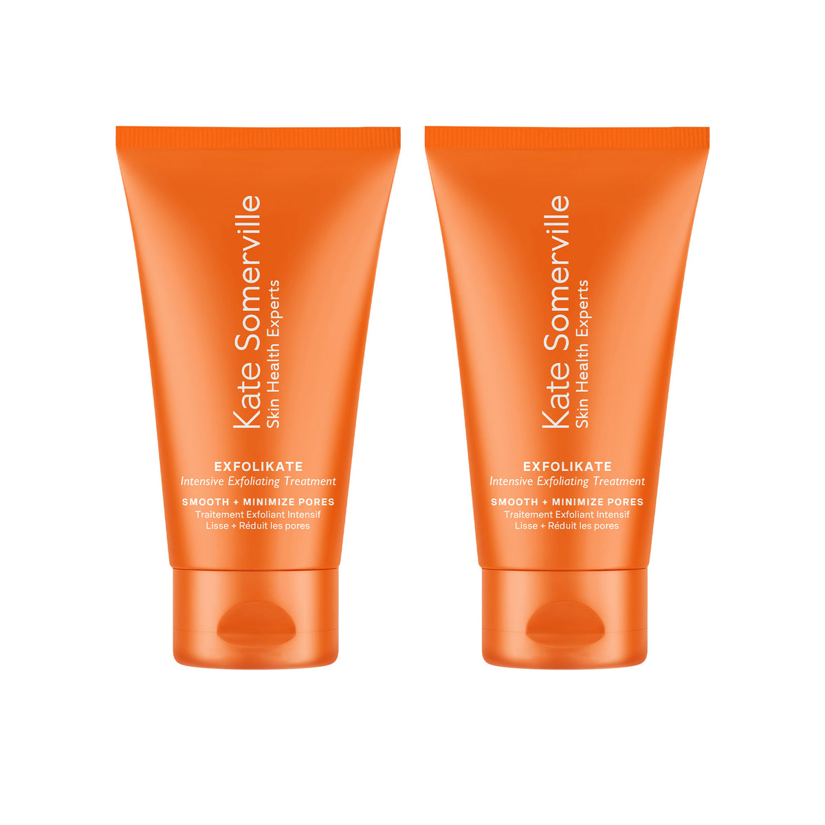 Two tubes of Kate Somerville ExfoliKate Intensive Exfoliating Treatment 60 ml in orange packaging